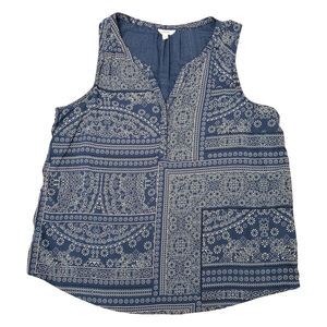 Women's Sonoma Goods for Life Blue & White Paisley Tank Top XL